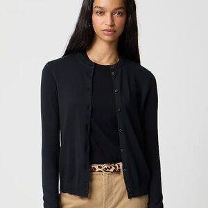 JCrew Mercantile Classic black cotton cardigan sweater in L